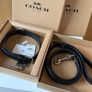 NWT Coach Leather Dog Collar & Leash Set • Signature Luxury Pet Accessory
